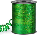 Green Curling Ribbon 500 Yard, Shiny Metallic for Gift Wrapping, Balloon String, 3/16" Thin Gift Ribbon for Florist Flower