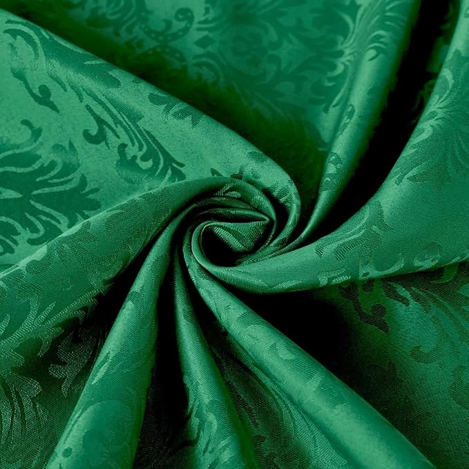 SASTYBALE Jacquard Square Napkin, Damask Wrinkle Resistant Soft Polyester Napkins, Fabric Cloth Dinner Napkins for Wedding, Winter, Holiday, Parties, Set of 4 (Dark Green, 20X20 Napkin)