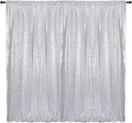 Silver Sequin Backdrop Curtains 1 Panel 8FTx8FT Wedding Photo Backdrop Drapes Glitter Birthday Bridal Party Curtains Sparkle Background Party Decor Curtains
