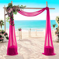 MDS Halloween Chiffon Draping Fabric - 1 Panel, 30" Wide x 30ft Long - Sheer Spooky Arbor & Canopy Drapery for Haunted House Backdrops, Party Ceilings, DIY Costumes & Themed Events - Hot Pink