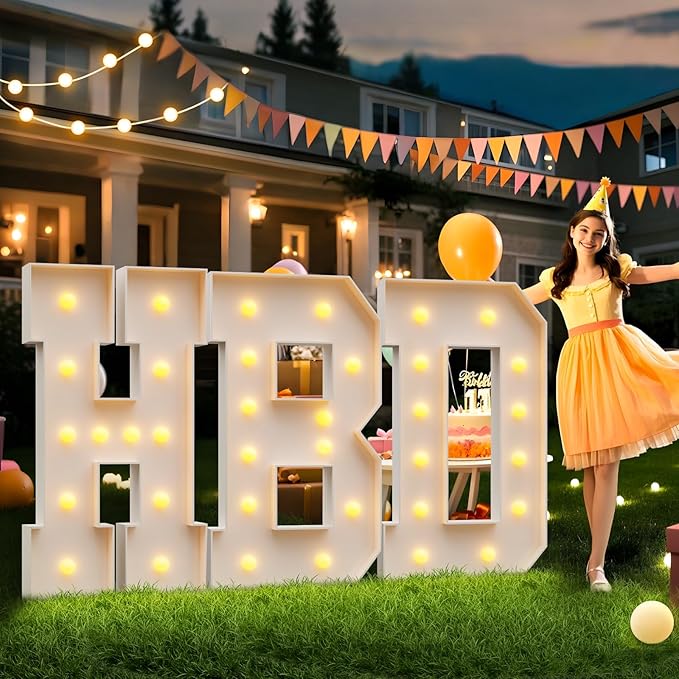 imprsv 4FT Marquee Letters Large Light Up Letters for Birthday Party Decor Wedding Decorations, Marquee & for Party Decoration, Large Signs Arch Kit Decorations
