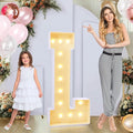 4ft Marquee for Letters L, Large Light up Letters, Will You Marry Me Sign Letters 4 Feet Tall for Party Decorations, Letter Balloons, Wedding Decor, Proposal Decorations (Letters L)