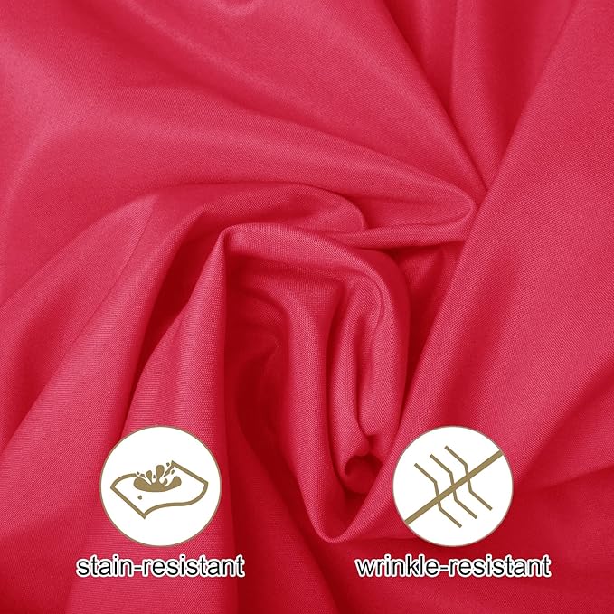 Ascoza 2pack 60x120 Inch Red Rectangular Tablecloth 6 Feet Table Cloth in Polyester Fabric for Wedding/Banquet/Restaurant/Parties