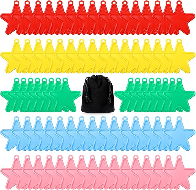 Lenwen 80 Pcs Balloon Weights Plastic Colorful Weights for Balloons for Birthday Party Decoration Wedding Holiday Celebration(Star Shaped,Rainbow)