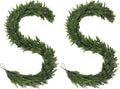 2PCS Christmas Cedar Garland 6FT Artificial Realistic Soft and Thickness Green Faux Cedar Pine Garlands, Holiday Xmas Decoration Stairs Wall Mantle Door Indoor Outdoor(2pcs, 6ft)