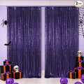 Poise3EHome Purple Sequin Backdrop Curtains, 2 PCS 5FT x 10FT Glitter Panels for Halloween Party Birthday Wedding Christmas Thanksgiving Holiday Festival Decor
