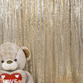 JYFLZQ Champagne Sequin Backdrop Curtains 8ft x 8ft 1 Panel Glitter Photo Booth Backdrops Sparkly Photography Background Drapes for Parties Wedding Bridal Showers