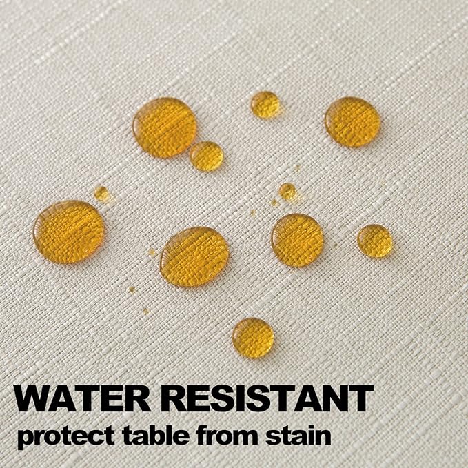 NLMUVW Linen Tablecloth for Rectangle Tables 108 Inch Linen Textured Table Cloth 6 FT Water Resistant Farmhouse Table Cover for Kitchen Dining Party, 54 x 108 Inch