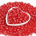 Edible Red Pearl Sprinkles, Red Pearls for Cake Decorating, Mix Size, Baking Edible Cake Decorations & Cupcake Toppers, Cookie Decoration, Wedding Party Chirstmas Supplies, 180g/6.35oz