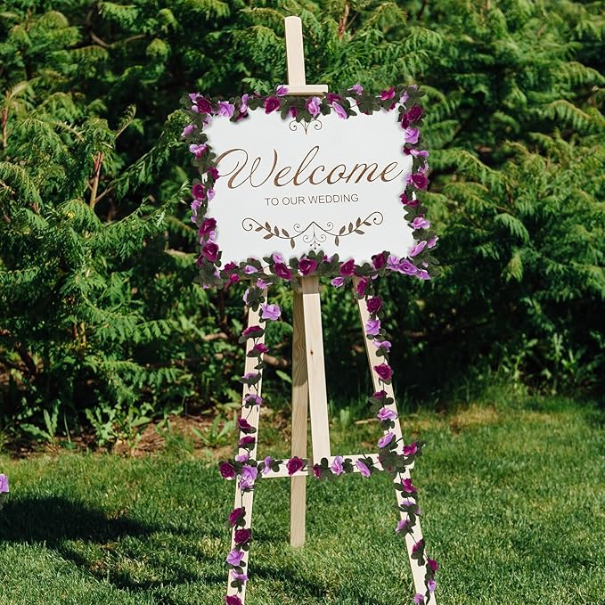 12 Pcs 99 Ft Flower Garland Rose Vines, Rose Garland for Decoration, Flower Vine for Room Table Birthday Wedding Party Garden Wall Decor