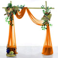 VDS Pack of 1 Panel (30 Inch X 50 Feet) Wedding Arch Draping Fabric Sheer Chiffon Fabric Drapery for Wedding Ceremony Reception Swag Backdrop Canopy Chuppah ARBO Altars Decoration (Orange)