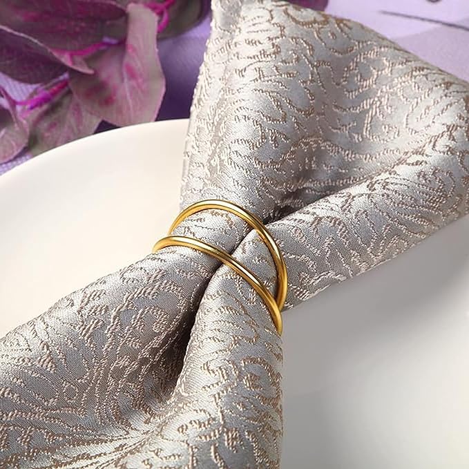 Gold Napkin Rings-24 PCS Metal Spiral Napkin Rings(Spiral) Napkin Holders Buckles for Family Dinner, Wedding, Party,Table Decorations