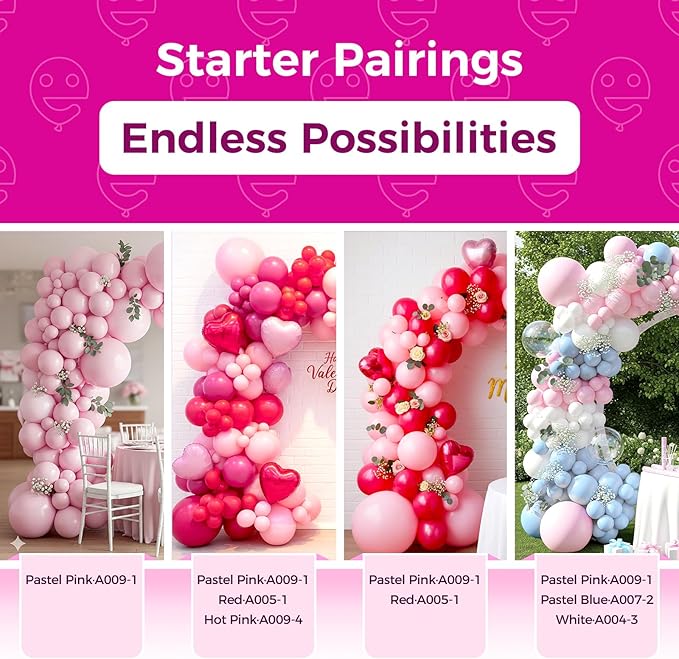 Bezente Pastel Pink Latex Party Balloons - 100 Pack 12 inch Round Helium Light Pink Bridal Pink Balloons for Wedding Bridal Shower Gender Reveal Birthday Party Decoration