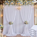 40×14 ft White Wrinkle Free Backdrop Curtain, Soft Silky Polyester Wedding Drapes 8 Panels 14ft Height Photo Backdrop Curtains for Parties Birthday Baby Shower Photography Background Cloth
