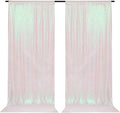 PartyDelight Sequin Backdrop Curtains Iridescent 2 Panels 5Ft x 10Ft Photograph Wedding Curtain Special Events