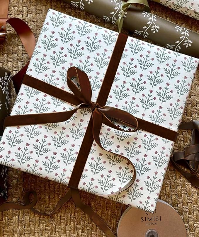 Brown Christmas Velvet Ribbon for Tree, Gift Wrapping, Flower Bouquet, Wreath Decorations, Bow Making 5/8'', 25 Yards