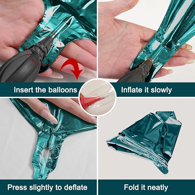 12Pcs Dark Green Round Foil Balloons, 22" 15" 10" 4D Helium Ball Balloon, Metallic Green Foil Balloon for Birthday Graduation Wedding Anniversary New Year Eve Disco Prom Party Decorations