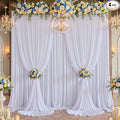 20×14 ft White Wrinkle Free Backdrop Curtain, Soft Silky Polyester Wedding Drapes 4 Panels 14ft Height Photo Backdrop Curtains for Parties Birthday Baby Shower Photography Background Cloth