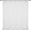 White Sequin Backdrop Curtains 1 Panel 10FTx10FT Glitter White Drapes Photo Backdrop Drapes Party Wedding Baby Shower Curtain Sparkle Photography Party Decor Background