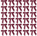 AIMUDI Burgundy Twist Tie Bows 2.5" Pre Tied Maroon Bows Premade Satin Gift Bows for Crafts Wine Bows for Treat Bags Gift Wrapping Wedding Baby Shower Party Favors Christmas Tree Decor - 50 Counts