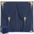 20ft x 12ft Navy Blue Backdrop Curtains Wrinkle Free Backdrop Curtain for Wedding Parties Blue Fabric Backdrops Drapes Back Drop Cloth Bridal Shower Stage Curtains Wedding Decorations for Reception