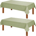 Hiasan 2 Pack Faux Linen Square Tablecloth - Wrinkle and Stain Resistant Washable Table Cloth for Kitchen Dining Room Holiday Table Cover for Party Dinner, Green, 54 x 54 Inch
