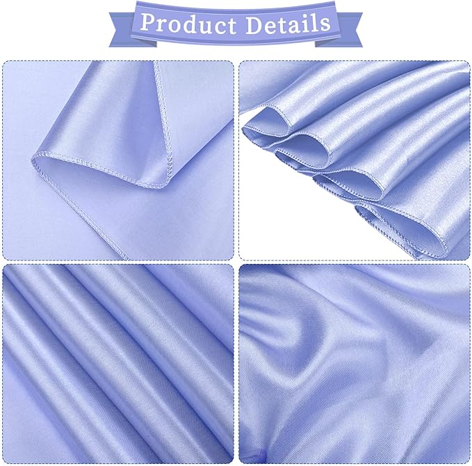 fani 60 PCS Lavender Satin Chair Sashes Bows Universal Chair Cover for Wedding Reception Restaurant Event Decoration Banquet,Party,Hotel Event Decorations (7 x 108 inch)