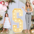 4ft Marquee Light-Up Letter S, Large Light Up Letters, Multifunctional Party Decoration, 4 Feet Tall