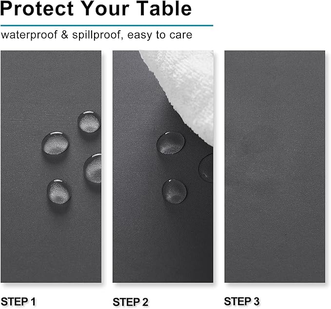 Hiasan Rectangle Tablecloth Grey - Wrinkle Resistant and Waterproof Washable Polyester Fabric Table Cloth for Dining Party and Outdoor Use, 70 x 120 Inch