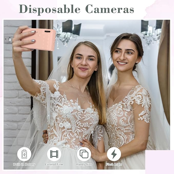 LEIFIDE 8 Pcs Disposable Camera Bulk for Wedding Single Use One Time 35mm Camera with Flash Color Film for Photography Anniversary Travel Camp Party Supplies(Cute Color)