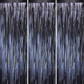 3 Pack 3.3 x 8.2 ft Matte Blue Foil Fringe Curtains, Dark Blue Tinsel Streamers Batman Party Decorations, Fringe Backdrop, Door Shimmer for Graduation, Birthday Backdrop for Men or Boy