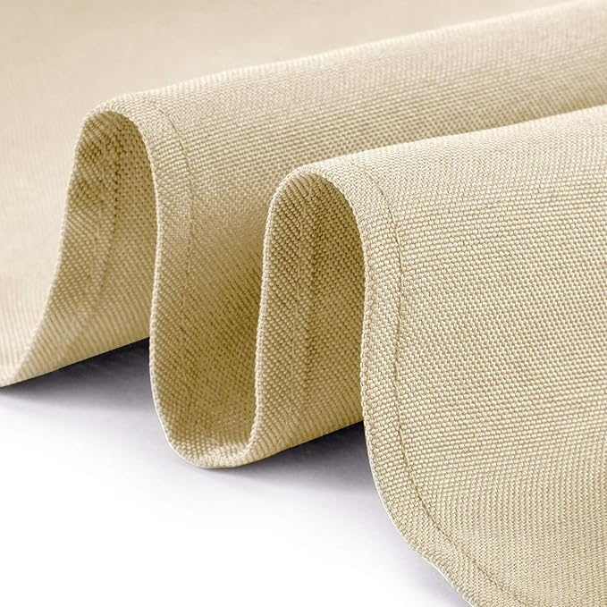 Lann's Linens - 70" Square Premium Tablecloth for Wedding/Banquet/Restaurant - Polyester Fabric Table Cloth - Beige