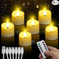 YiaMia Rechargeable Tea Lights with Remote, Flameless LED Candle with 24H Cycle Timer, Battery Operated Tea Lights for Votive, Weddings, Parties, Halloween, Christmas, Home Decoration (6)