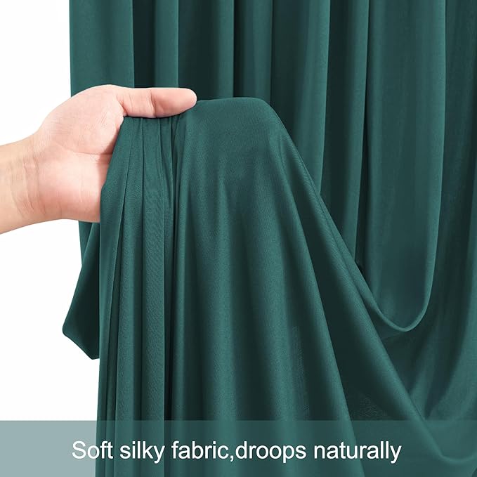 20ft x 12ft Emerald Green Backdrop Curtains Wrinkle Free Backdrop Curtain for Wedding Parties Fabric Backdrops Drapes Back Drop Cloth Bridal Shower Stage Curtains Wedding Decorations for Reception