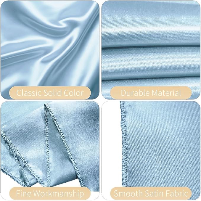 50 PCS Satin Chair Sashes Decorative Bow Chair Sashes Ties Back Ribbon Bows Seat Cover Band for Wedding Birthday Party Ceremony Reception Hotel Events Banquet Home Kitchen Decor(7x108inch,Baby Blue)