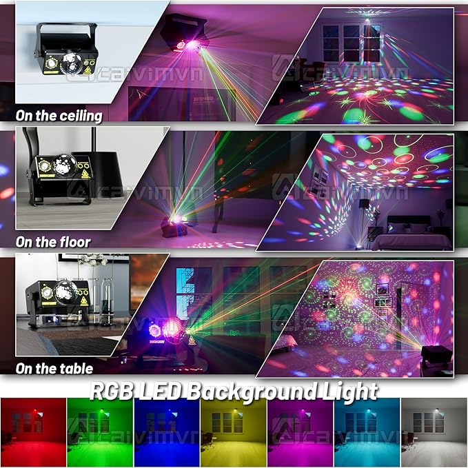 Party Lights Disco Ball Light Dj Disco Lights LED Stage Strobe Lights Projector Sound Activated with Remote Control for Parties Club Bar Holiday Christmas Dance Gift Birthday Wedding Home Décor
