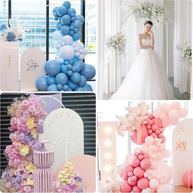 Putros 6FTx2.6FT White Metal Wedding Arch Balloon Backdrop Stand Arched Frame for Ceremony Birthday Party Anniversary Bridal Graduation Decoration