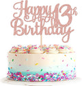 1 PCS Happy 13th Birthday Cake Topper Glitter Cheers to 13 Years Birthday Cake Pick Official Teenager 13 Fabulous Cake Decoration for Happy 13th Birthday Theme Party Decorations Supplies Rose Gold