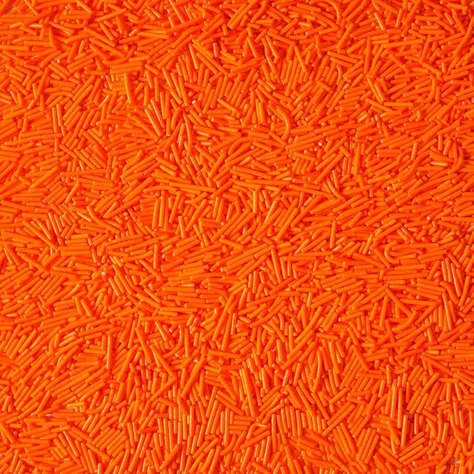 Edible Orange Sprinkles, Jimmies Sprinkle, Orange Sprinkles for Cupcakes, Cakes, Cookies, Macarons, Ice Cream, Perfect for Halloween, Fall, Thanksgiving Day(120g/4.23oz)