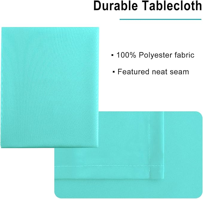 Hiasan Light Blue Rectangle Tablecloth - Waterproof Spillproof and Wrinkle Resistant Washable Polyester Table Cloth for Dining Party, 52 x 70 inch