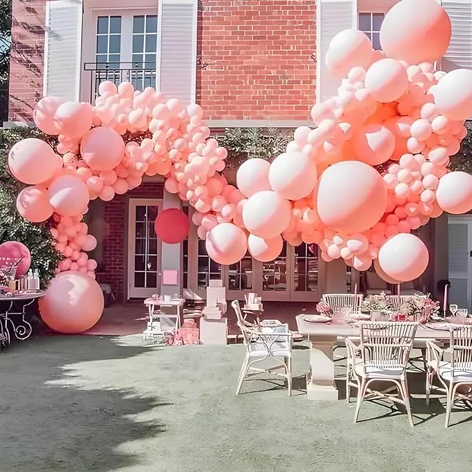 Balloon Column Kit Set of 2 With Baby Pink Chrome Balloons Included - with Base,Pole,Balloon Tower Backdrop Decoration for Wedding,Baby Shower, Birthday,Princess Party, or Bachelorette