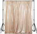 ShiDianYi Sequin Backdrop Curtain 10x10 FT Champagne Sequins Fabric Background for Photography Shimmer Sequined Backdrops for Parties Champagne Blush Curtain for Wedding