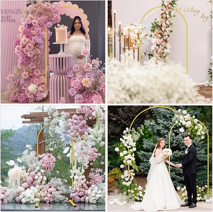 6 FT Metal Arch Backdrop Stand, Wedding Arch Frame for Parties, Birthday, Baby Shower, Graduation, Wedding, Bridal Shower, Arch Decoration of Garden, Floral, Balloon