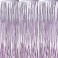 3 Pack 3.3 x 8.2 ft Light Purple Foil Fringe Backdrop Curtains, Tinsel Streamers Party Decorations, Fringe Backdrop, Door Shimmer for Baby Shower or Birthday Party