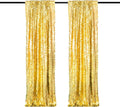 JYFLZQ Gold Payette Sequin Backdrop Curtains 4ft x 8ft 2 Panels Shimmer Wall Backdrop Big Sequin Background Thick Glitter Photo Booth Backdrops for Birthday Wedding Prom Parties