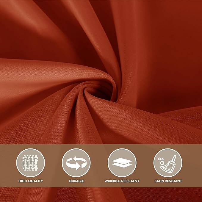 sancua Small Square Tablecloths 36x36 Inch Rust - Fall Table Cloth for Square or Round Tables, Burnt Orange Washable Polyester Fabric Table Cover for Thanksgiving Nightstand End Bedside Tables