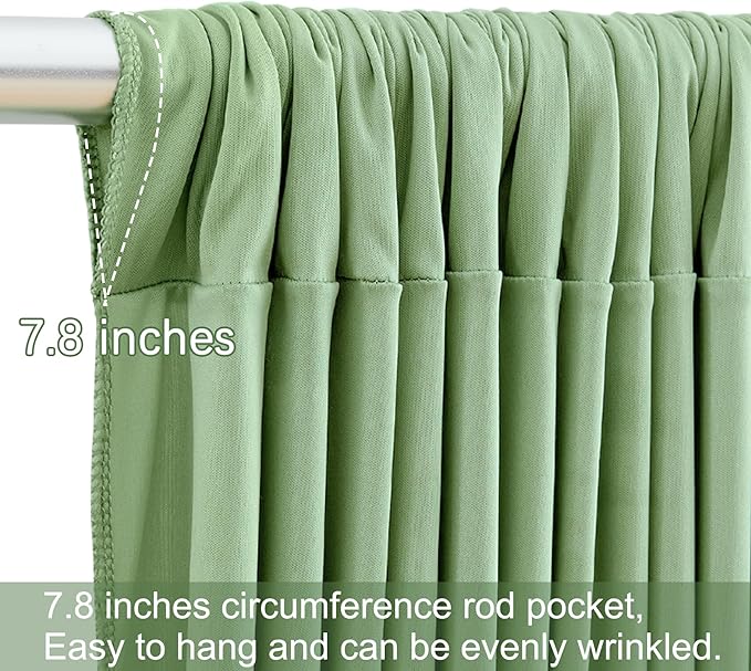 20ft x 12ft Sage Green Backdrop Curtains Wrinkle Free Backdrop Curtain for Wedding Parties Green Fabric Backdrops Drapes Back Drop Cloth Bridal Shower Stage Curtains Wedding Decorations for Reception