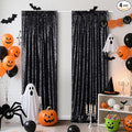 Poise3EHome Black Sequin Backdrop Curtain, 4 Pcs 3FT x 8FT Sequin Backdrop Panels,Black Curtains for Photography Party Birthday Halloween Backdrop