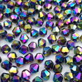 100pcs 8mm Bicone Crystal Glass Beads Loose Spacer Beads Faceted Craft Beads for Jewelry Making DIY Necklace Bracelet Earring Wind Chimes Suncatchers Ornamen(Rainbow)
