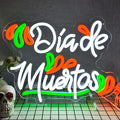 Mexican Dia De Los Muertos Neon Sign Day of the Dead Neon Sign Dimmable LED Neon Light for Home Bar Decor Dia De Los Muertos Party Decoration